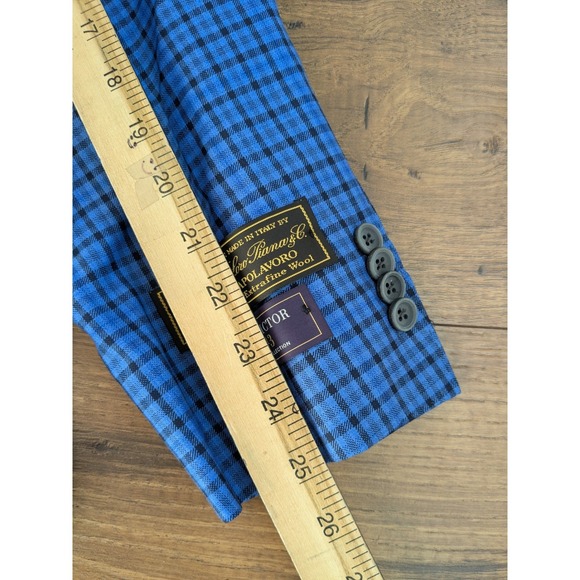 NWT Jack Victor 1913 Luxury Collection Blue Plaid Blazer 40R Made in Canada - Picture 16 of 16